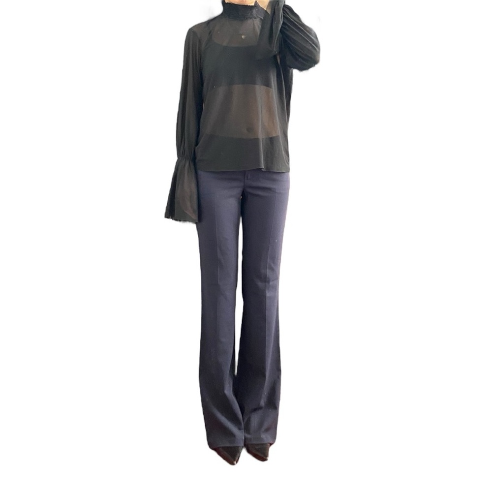 ZARA Black High Neck Flared Cuff Top Size S